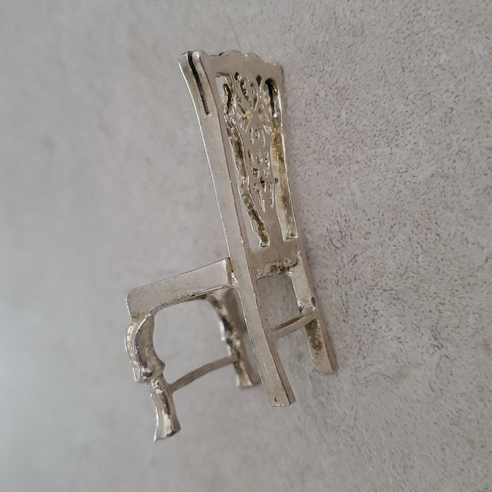 Vintage Godinger Silver Miniature Chair Decor Or Dollhouse - Picture 8 of 11